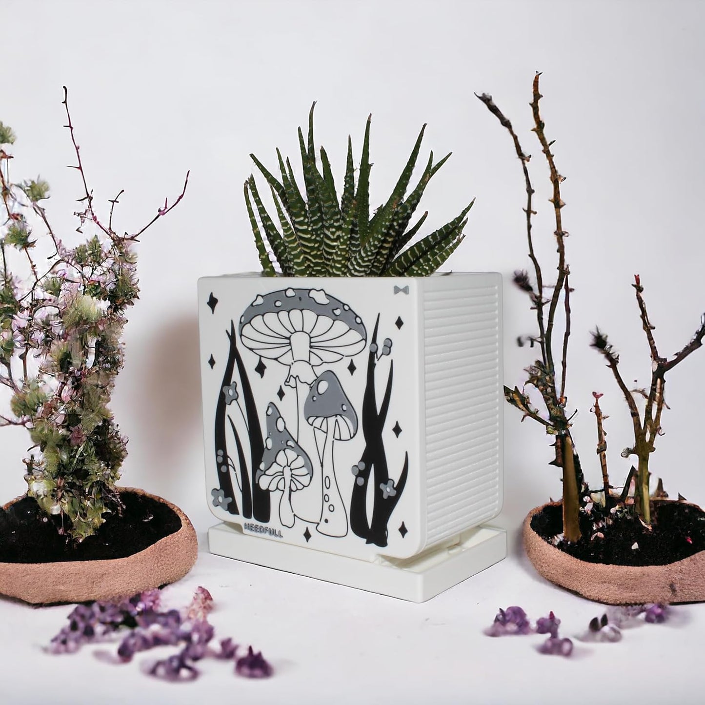 Mushroom Planter - Flower Pot, Succulent - Unique for Indoor/Outdoor Plants - Mushroom Decor Vase for Cactus, Succulent, Plant Lover Gift - NEBRA - Small 4.3in x 2.6in x 4.8in