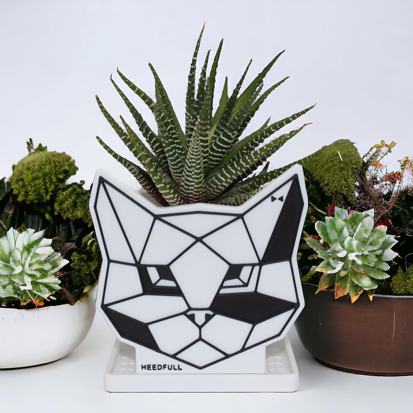 Cute Cat Planter - Flower Pot, Succulent Kitty - Fun Unique Cute Flower Pot - Cat Decor Vase for Cactus, Herb Succulent, Cat Owner Gifts - Small