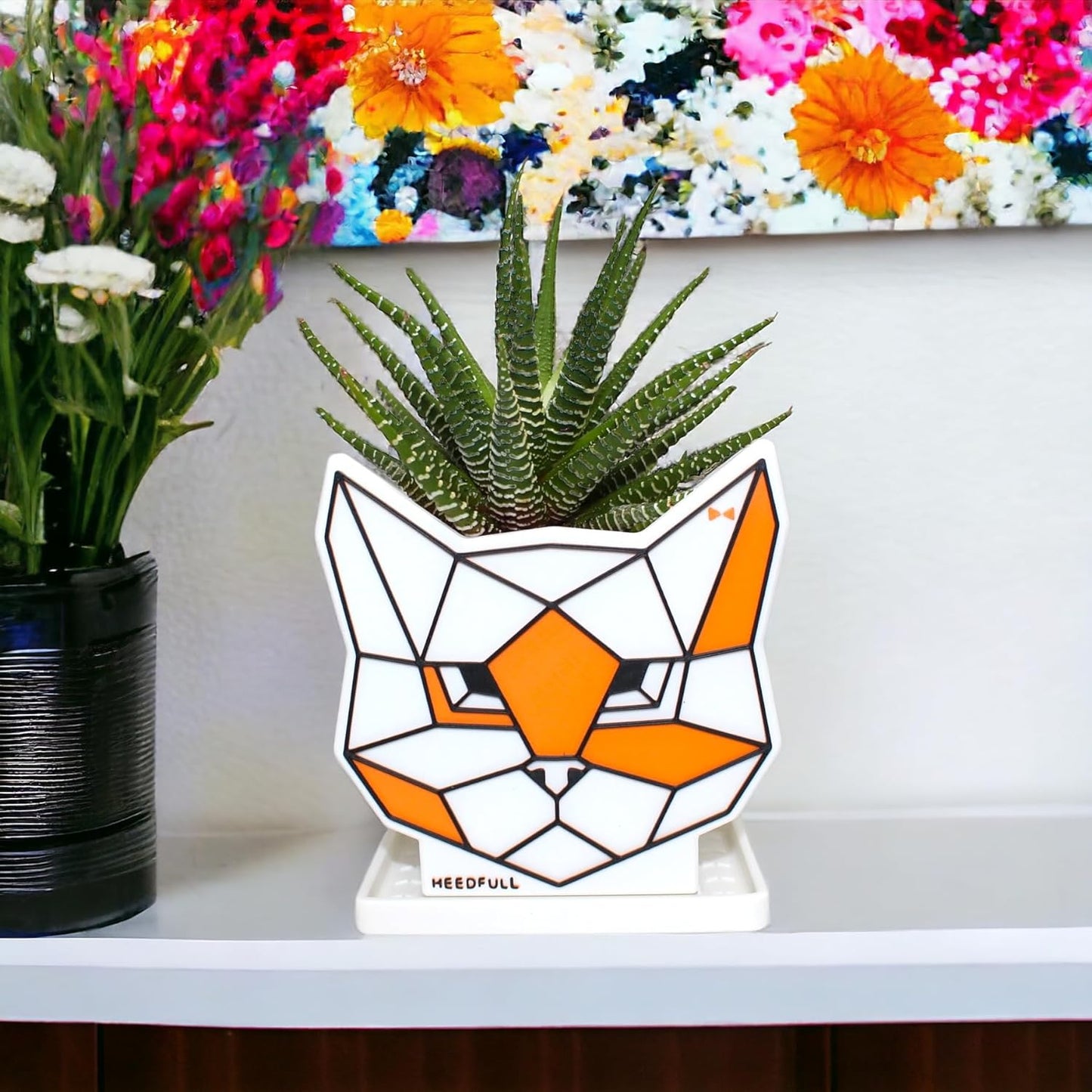 Cute Cat Planter - Flower Pot, Succulent Kitty - Fun Unique Cute Flower Pot - Cat Decor Vase for Cactus, Herb Succulent, Cat Owner Gifts - Small