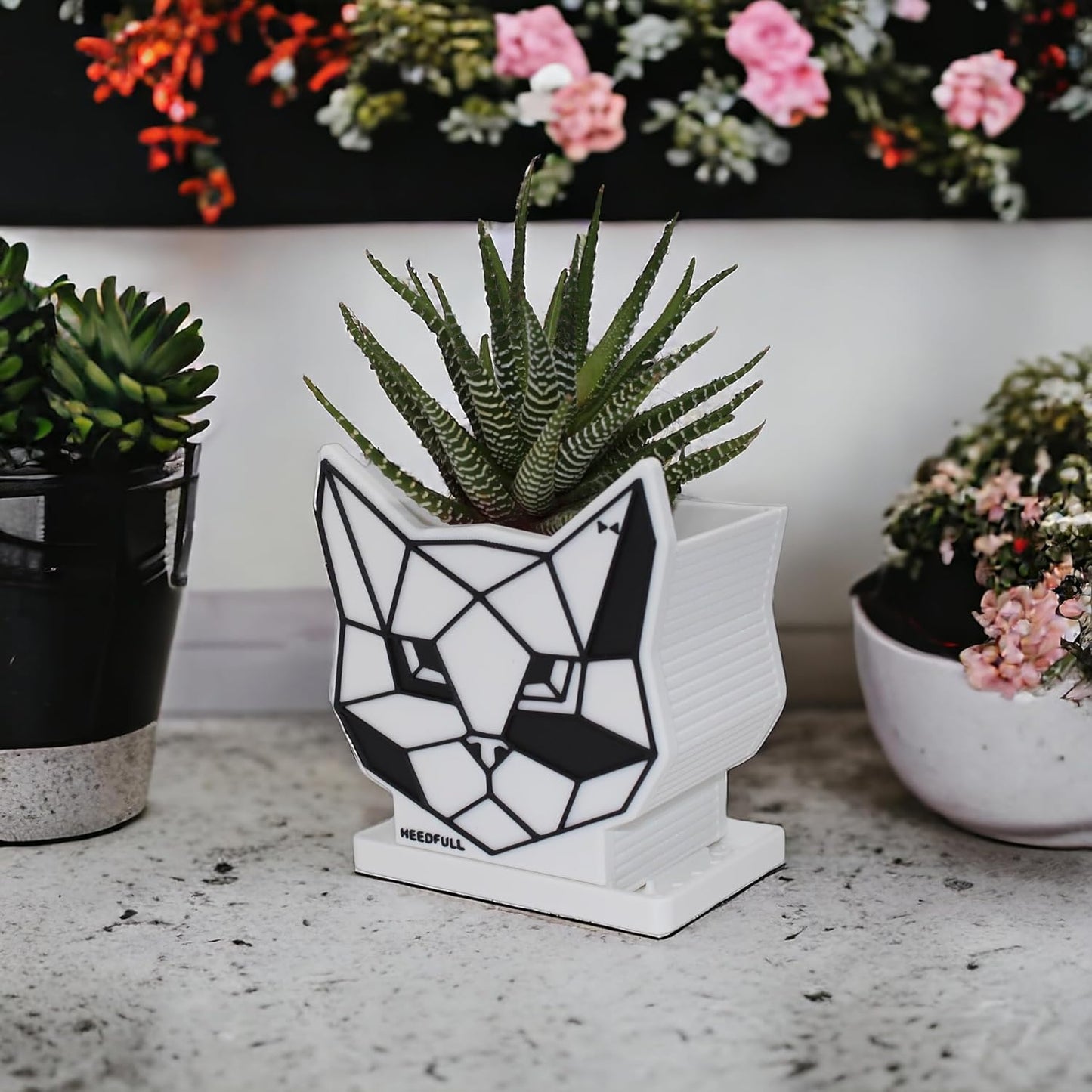 Cute Cat Planter - Flower Pot, Succulent Kitty - Fun Unique Cute Flower Pot - Cat Decor Vase for Cactus, Herb Succulent, Cat Owner Gifts - Small