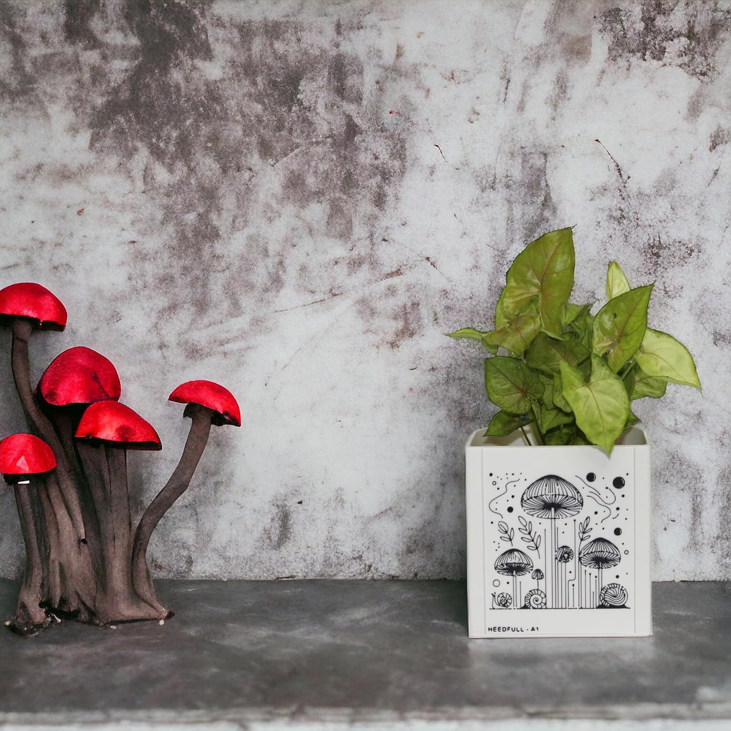 Mushroom Planter - Flower Pot - Unique for Indoor/Outdoor Plants - Mushroom Decor Vase for Cactus, Succulent, Plant Lover Gift - A1 - Small - Inside Diameter: 4.3 inches