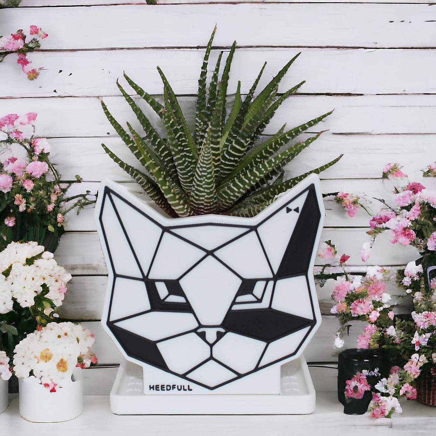 Cute Cat Planter - Flower Pot, Succulent Kitty - Fun Unique Cute Flower Pot - Cat Decor Vase for Cactus, Herb Succulent, Cat Owner Gifts - Small