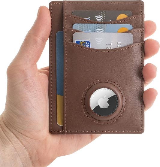 HeedFull - AirTag Wallet - Genuine Leather, Slim Design