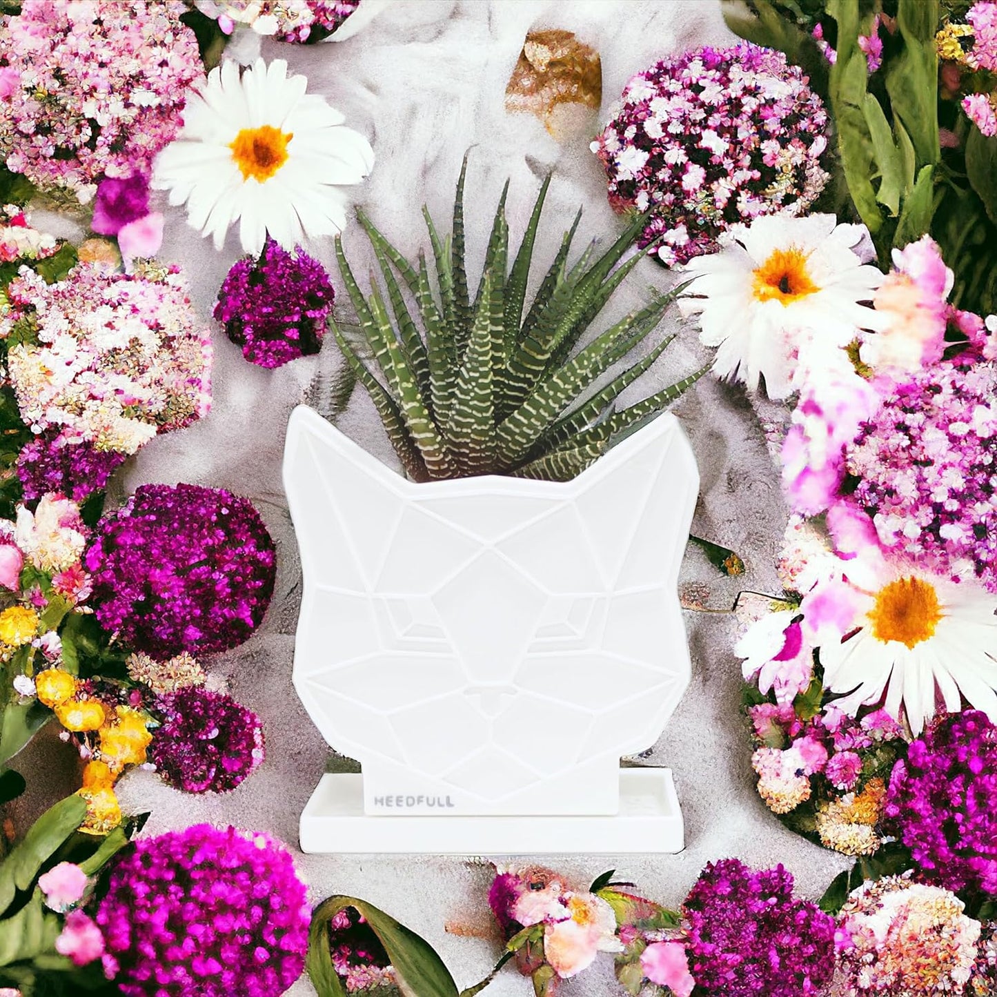 Cute Cat Planter - Flower Pot, Succulent Kitty - Fun Unique Cute Flower Pot - Cat Decor Vase for Cactus, Herb Succulent, Cat Owner Gifts - Small