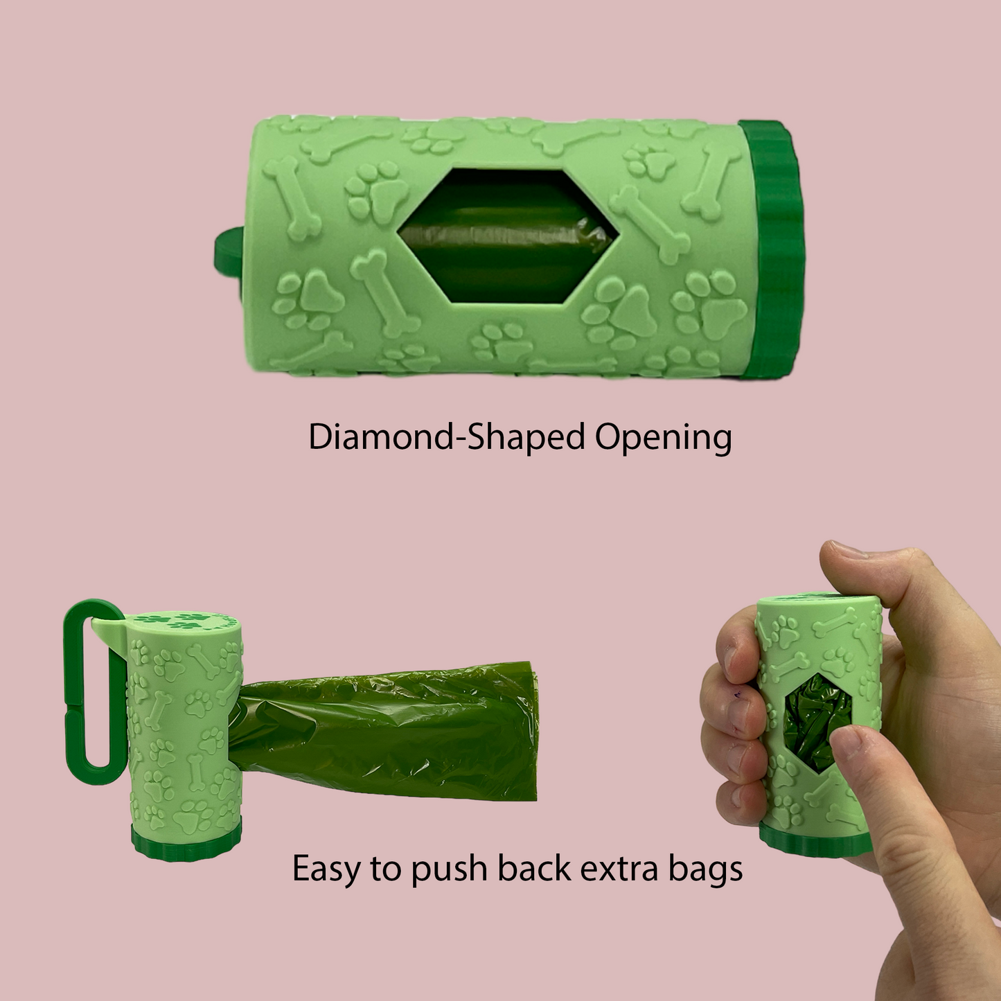 AirTag Dog Waste Bag Holder Dispenser - HeedFull - for Leash, Collar, Carabiner