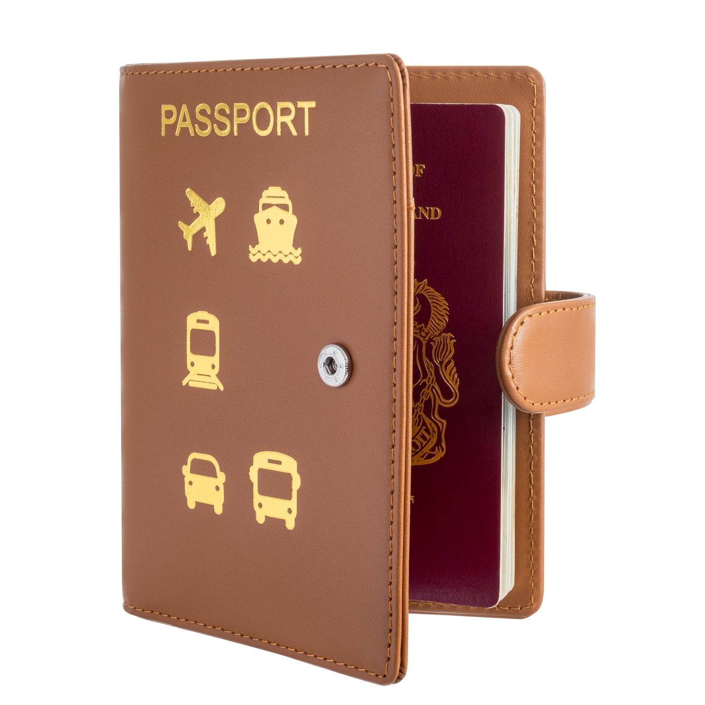 HEEDFULL - AirTag Compatible, Vegan, Faux, PU Leather Passport Cover Wallet - Stylish, Premium Quality - AirTag is Not Included
